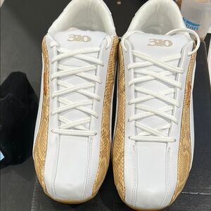 310 Motoring White and Gold Men's Shoes